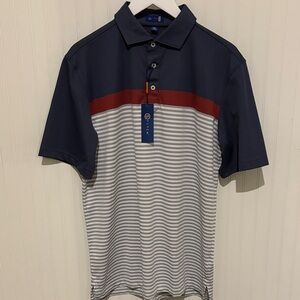 Stylish Navy and Red Men's Polo Shirt